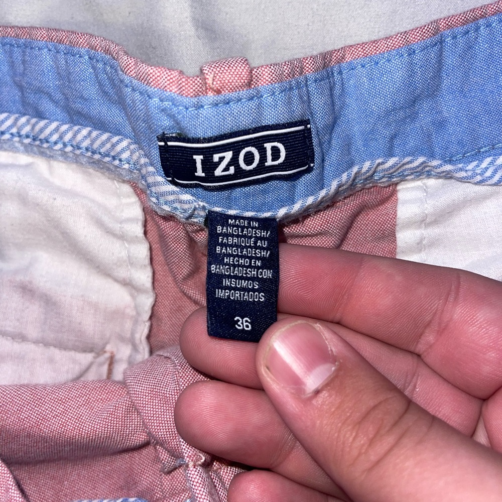 Mens IZOD Pink Flat Front Shorts